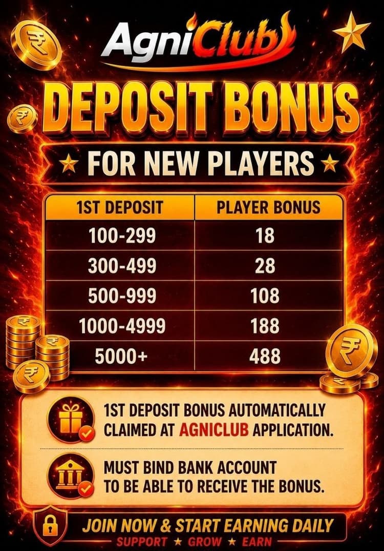 Agniclub First Deposit Bonus